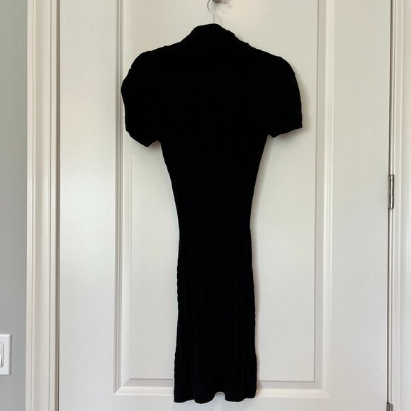 BCBG Max Azaria Cowl Neck Short Sleeve Sweater Dress Black NWOT - Picture 2 of 5